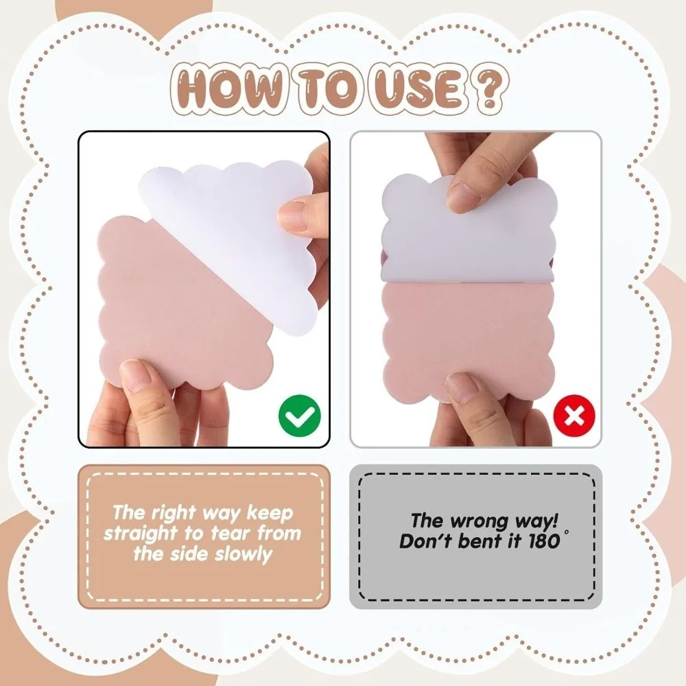 240 Sheets Self-adhesive Self Sticky Notes Adhesive Backing Blank Note Pads Wavy Note Pads Wavy Edge Vintage Colors
