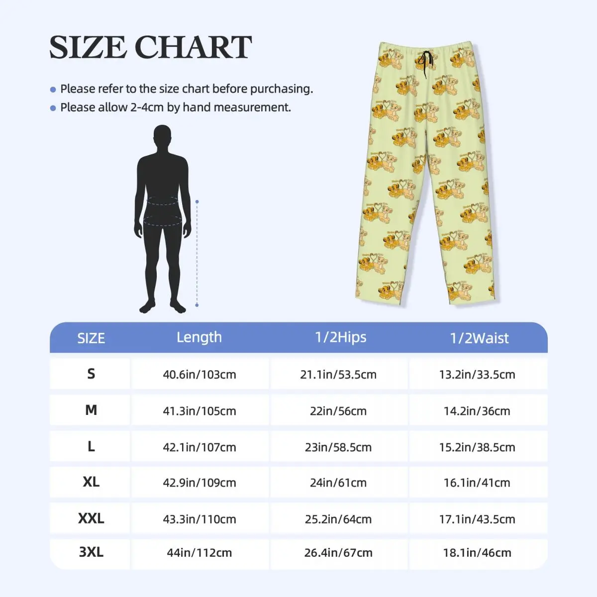 Pantalones de pijama personalizados Simba y Nala para hombre, ropa de dormir con cordón y bolsillos, el Rey León, Hakuna Matata, salón