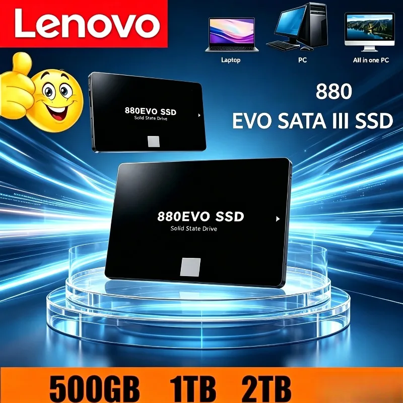 

Внутренний твердотельный накопитель Lenovo 880 EVO SATA3 2,5 дюйма SSD 500 ГБ 1 ТБ 2 ТБ 4 ТБ для ноутбуков, настольных ПК и микрокомпьютеров