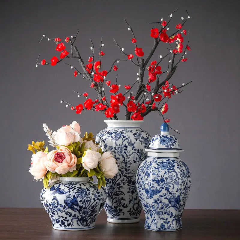 

DSA blue and white porcelain general jar vase ornament - ceramic vase for living room