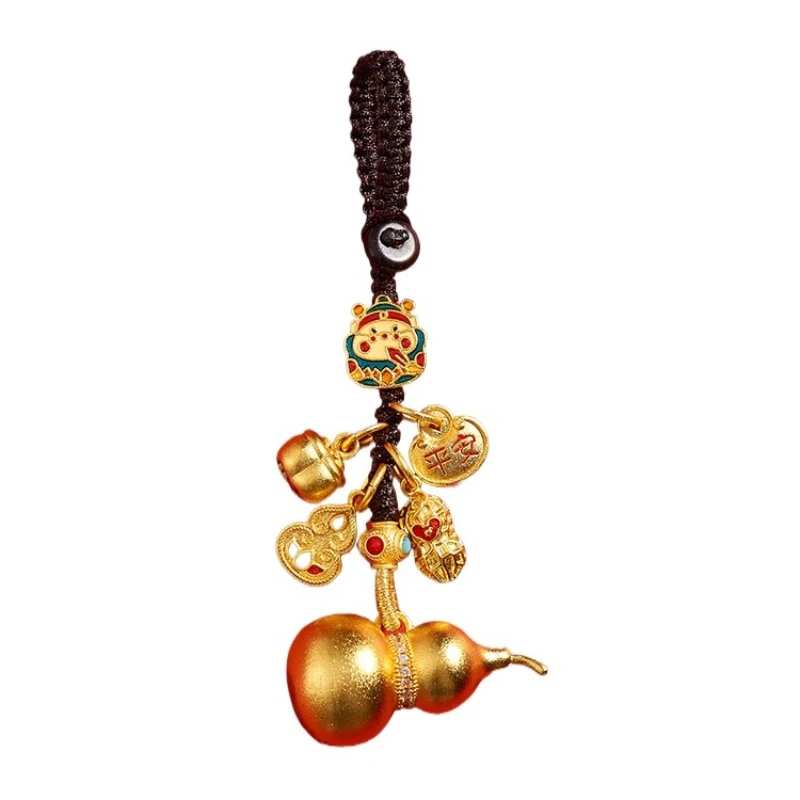 

Sand gold gourd car keychain pendant God of Wealth persimmon peanut bag personalized pendant