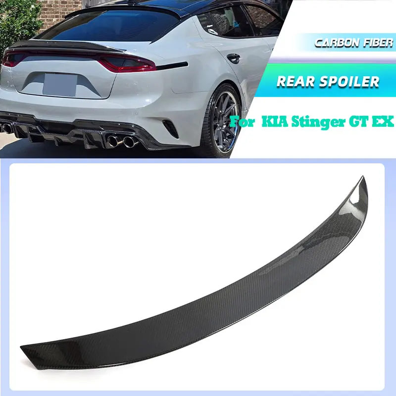 

Full Carbon Fiber Car Rear Trunk Spoiler Wings for KIA Stinger GT EX Hatchback 2018-2023 Racing Rear Spoiler Boot Wing Lip FRP