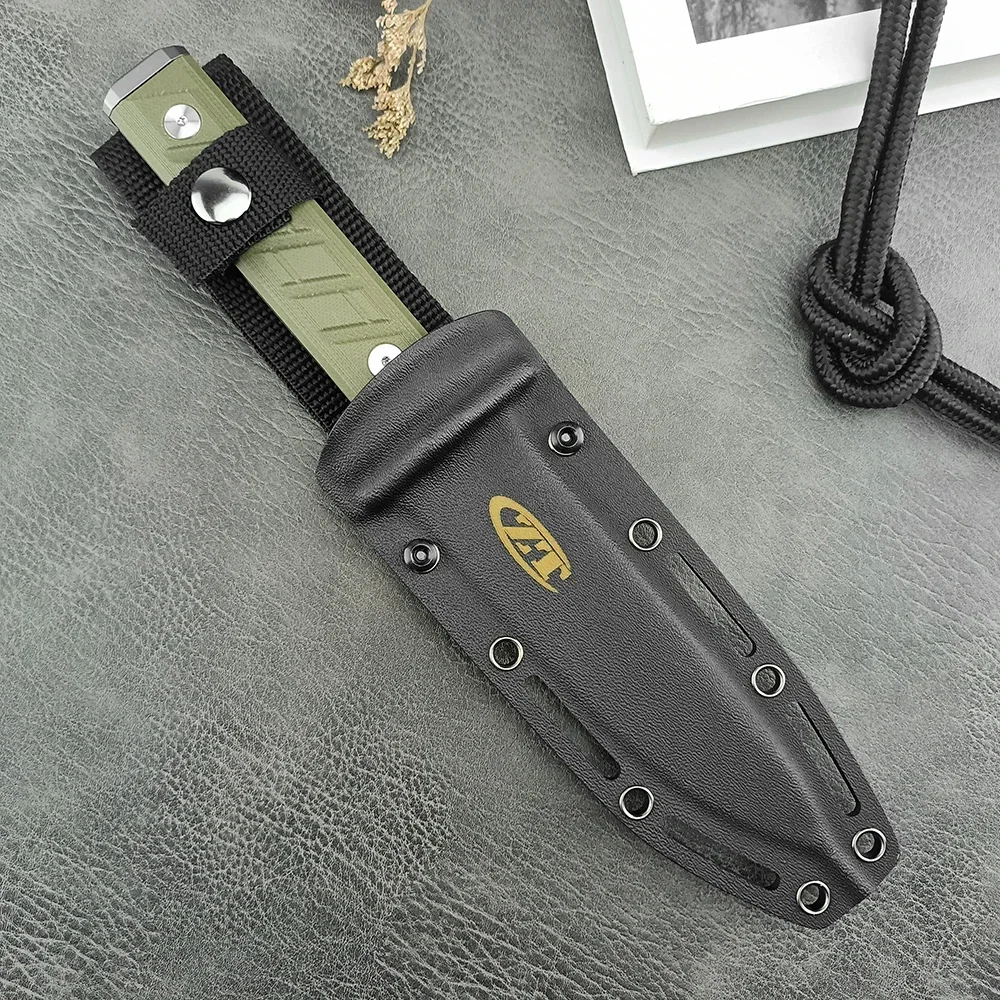 Hunting Fixed Blade D2 Blade G10 Handle EDC Jungle Knife Camping Tool with Kydex Sheath Self Defense Tactical Military Knife