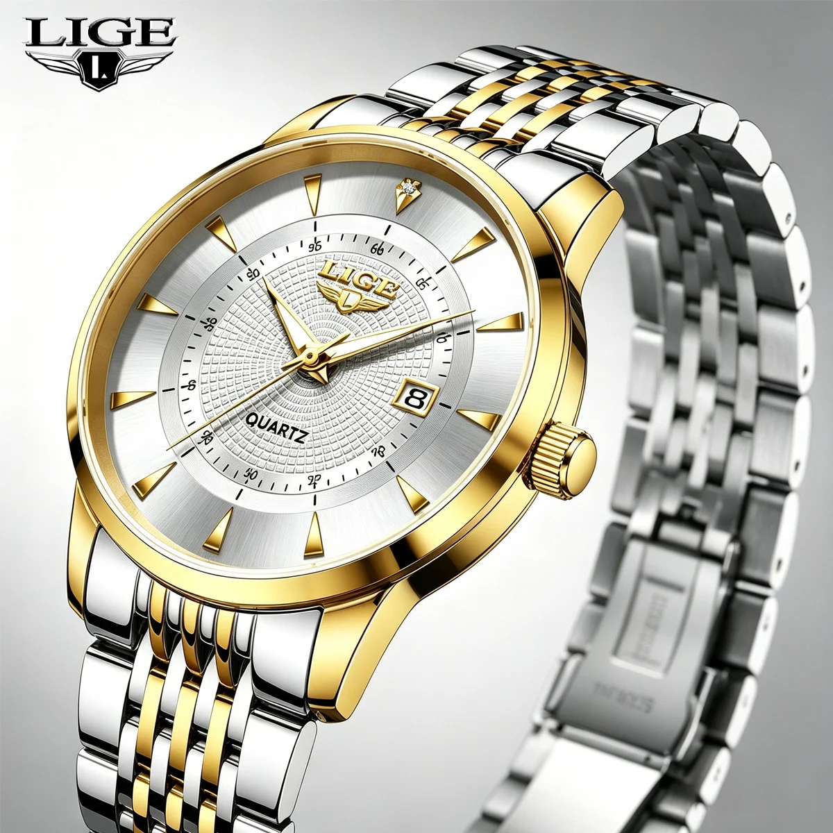

LIGE New 2025 Luxury Man Watch Waterproof Stainless Steel Luminous Date Watch Fashion Simple Casual Man’s Quartz Watches Box