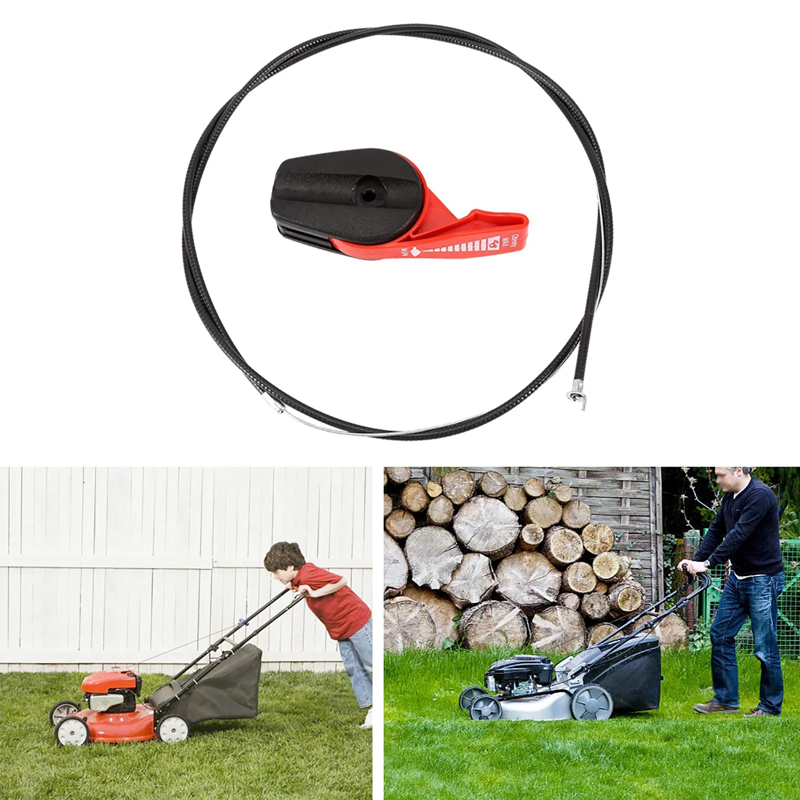 59 Inch Throttle Cable Lawnmower Cable Switch 59'' Throttle Cable Switch Control Replacement Kit For Garden Lawnmowers