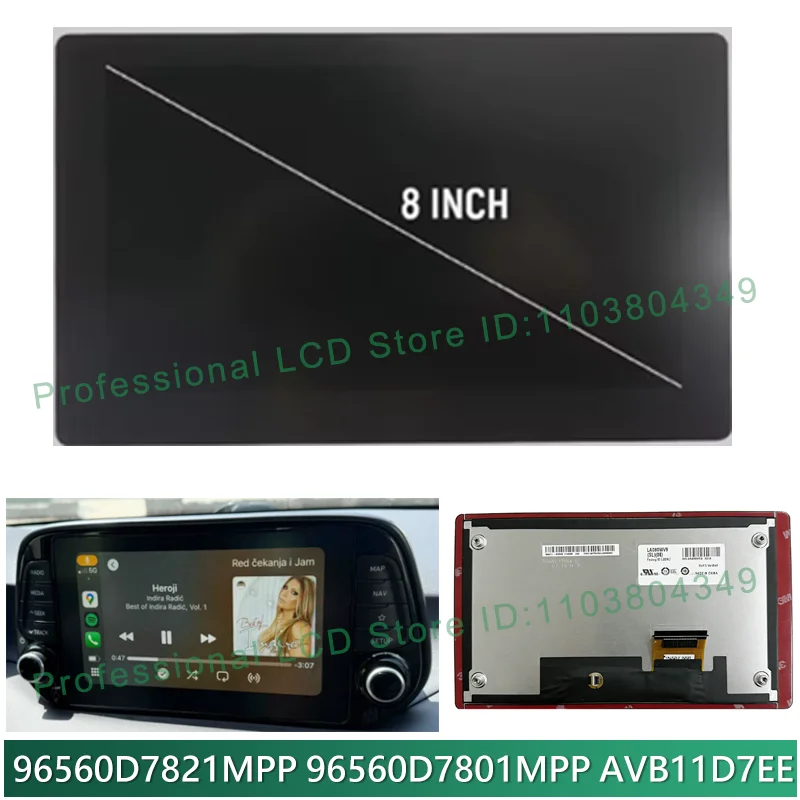 96560D7821MPP 96560D7801MPP AVB11D7EE LCD Touch Screen For Car Radio Navigation LCD For HyundaiTucson MK3 III TL 2018-2021