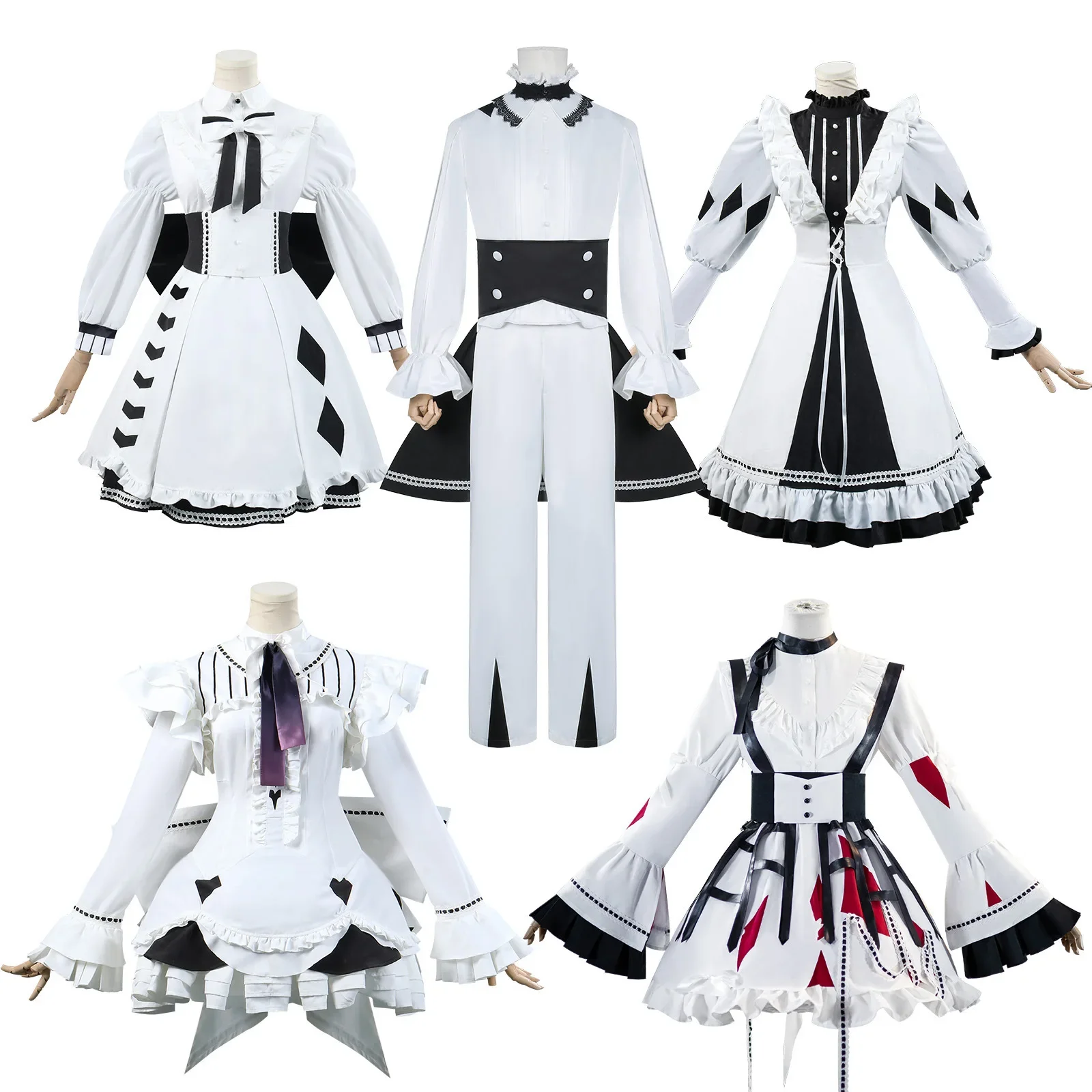 

ShinoNom Ena Asahina MaFuyu YoiSaki Kanade Kaito Akiyama Mizuki World Plan Maid Dress Men and Women RolePlaying Costume Full Set