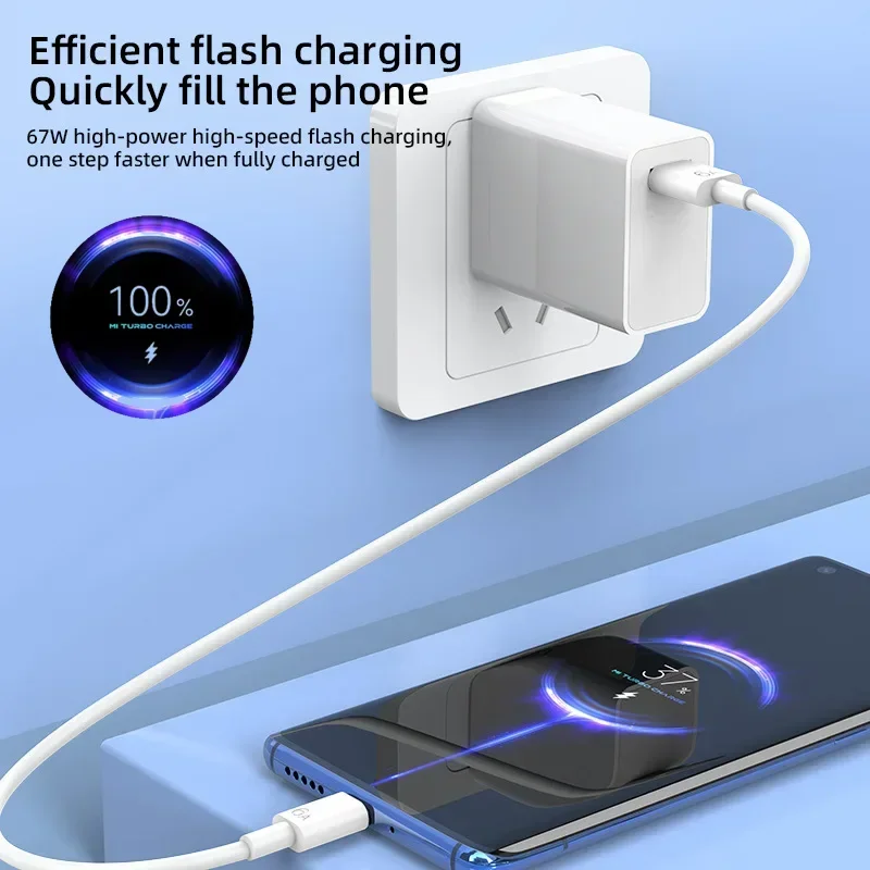 Lenovo 67W GaN USB Charger Fast Charging Power Adapter For Xiaomi Huawei Samsung Mobile Phone Quick Charger QC3.0 EU/US Plug