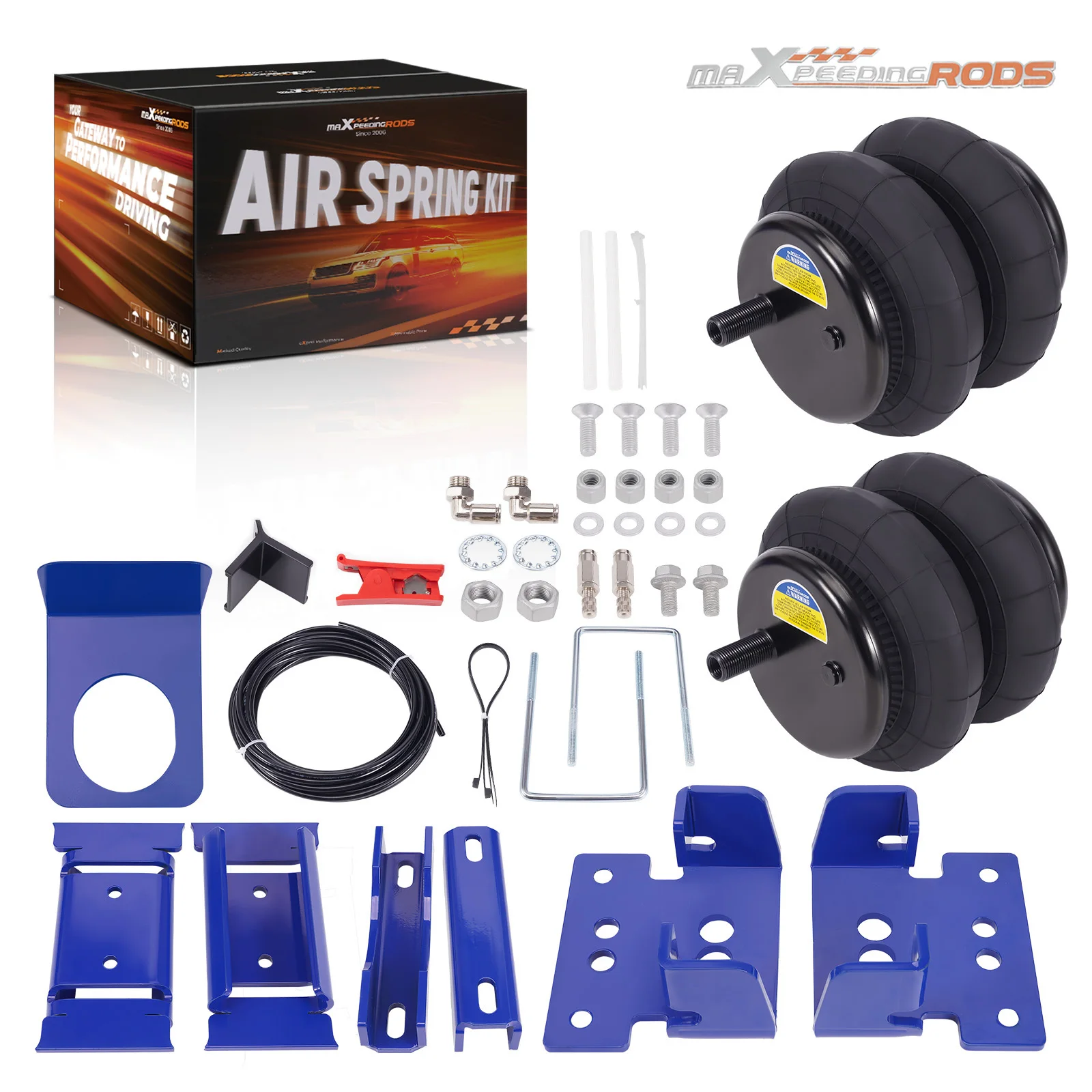 New MaXpeedingrods Rear Tow Assist Air Spring Bellow Leveling Suspension Kit For 3500 4WD 2013-2024 Up To 5000 LBS
