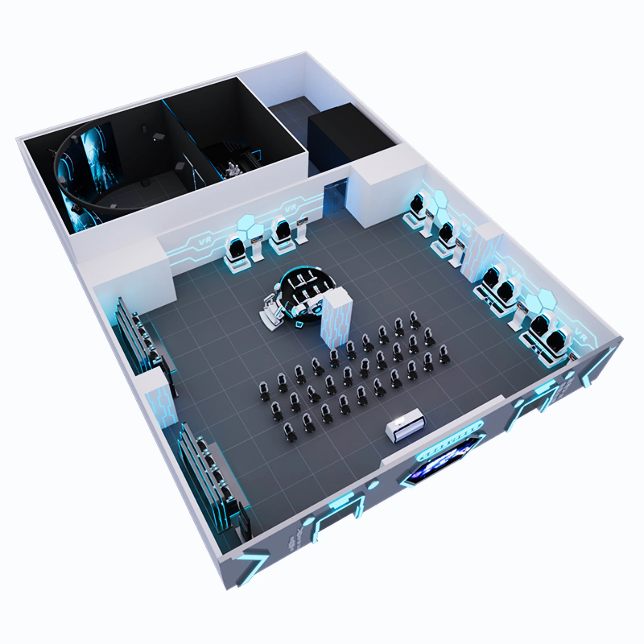 สวนสนุก VR 2027 เครื่องเล่นเกม - 9D Vr Simulator บทวิจารณ์และราคา