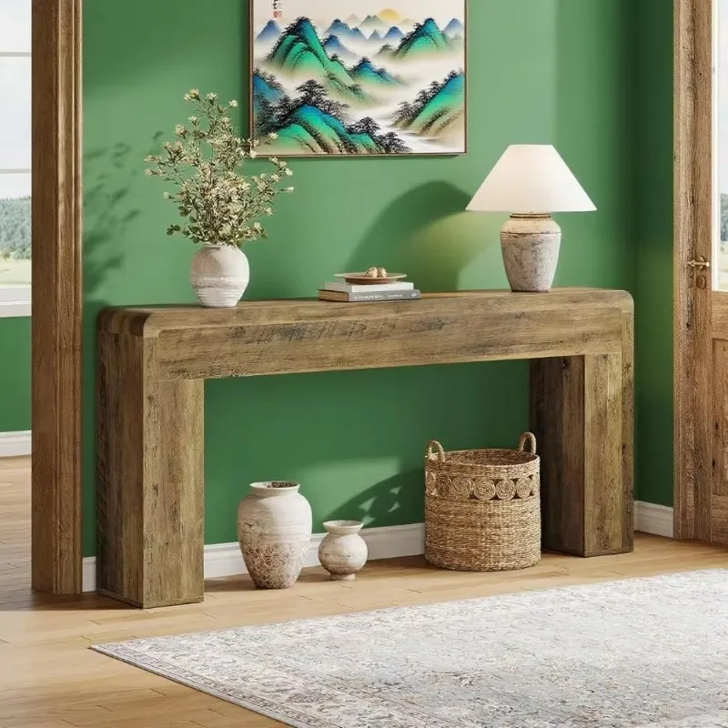 70.9-Inch Extra Long Country Wooden Console, Table Farm Style Sofa Table Sofa Living Room Entrance Access Console Table