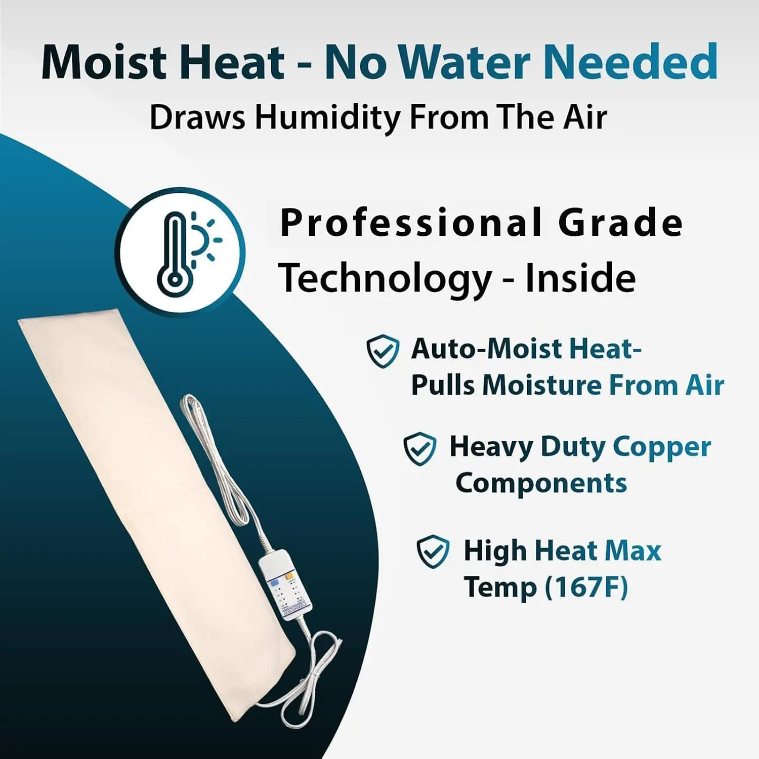 Professional Grade Moist Heating Pad 2nd Gen, High Heat Deep Penetrating, Extra Large King Digital 26x14in