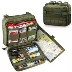 Tactical Large Admin Pouch of Double Layer Design, Molle EDC EMT Utility Pouch with Map Sleeve Modular Tool Pouch Flag Patch