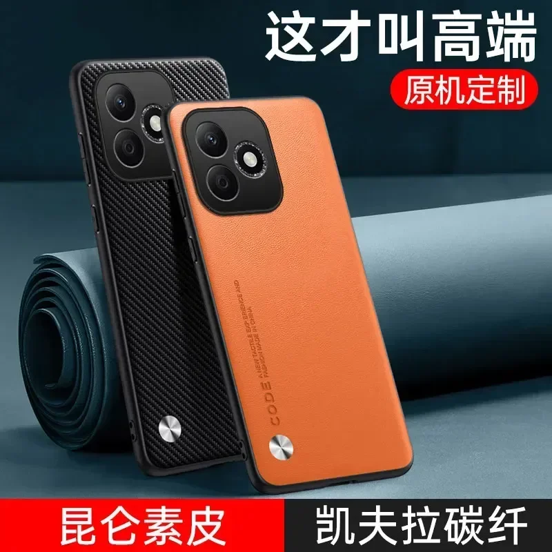 Luxury PU Leather Case for Honor X60i 5G Matte Cover Silicone Shockproof Protection Phone Case for Honor X60i LYN-AN00 coque