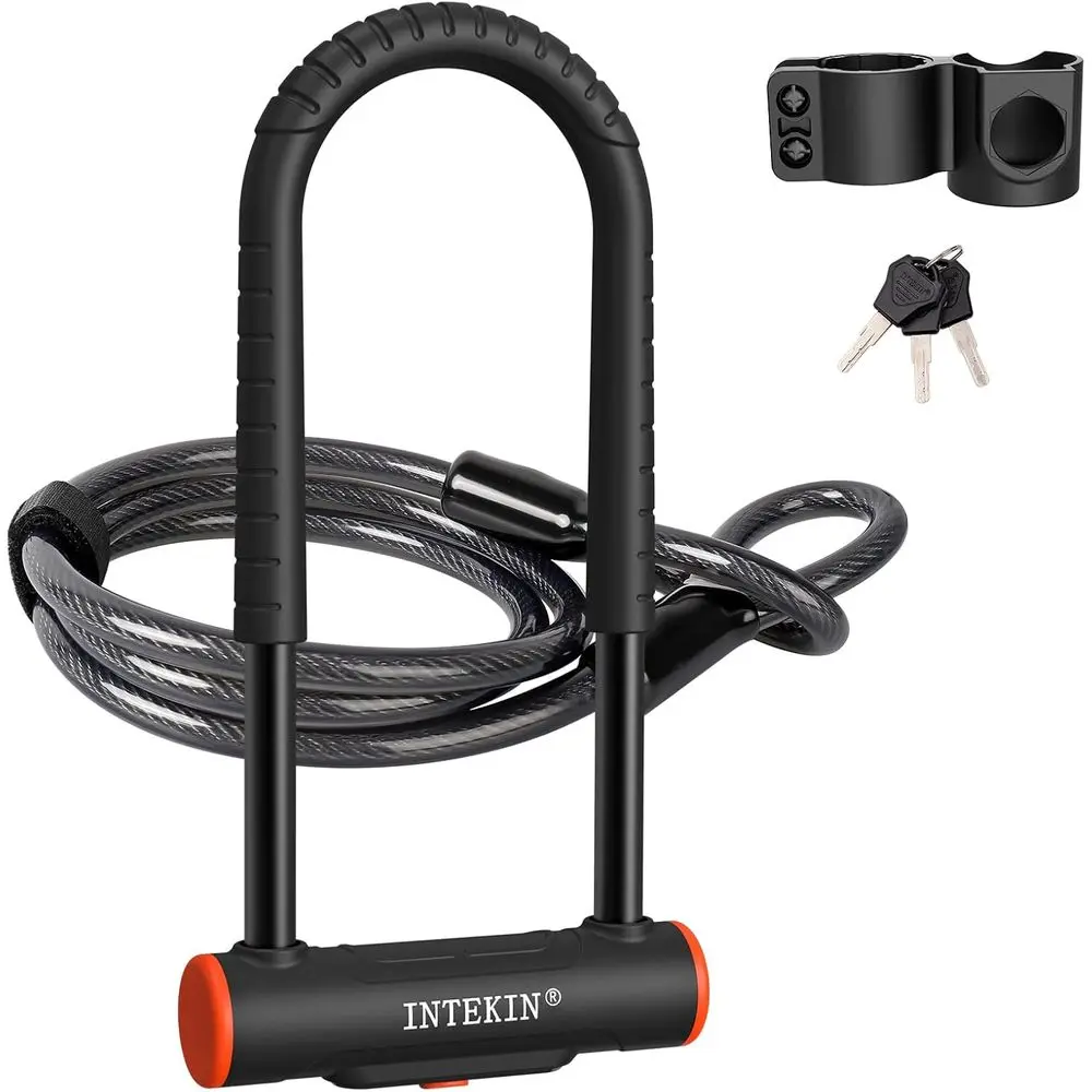 

Усиленный U-образный замок 16 мм с защитным тросом для велосипедов, мотоциклов и других транспортных средств