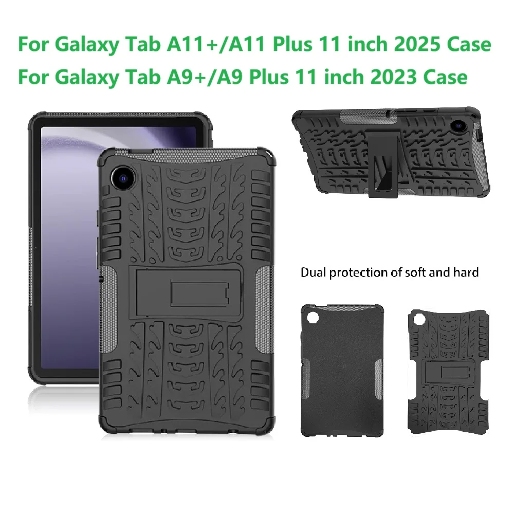 Case for Samsung Galaxy Tab A11+/A9+ Plus 11 Inch 2025/2023, Heavy Duty Shockproof Rugged High Impact Protective Case
