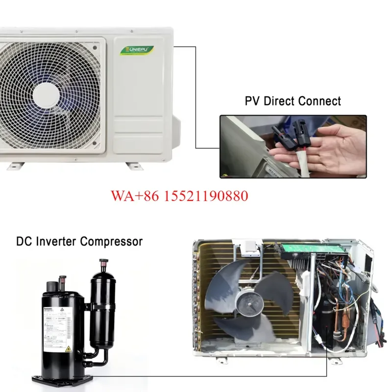 WMWMNU Ready to Ship 12000 BTU Solar Air Conditioner Full Kit R32 Inverter AC No Battery Needed with PV Panels for Home