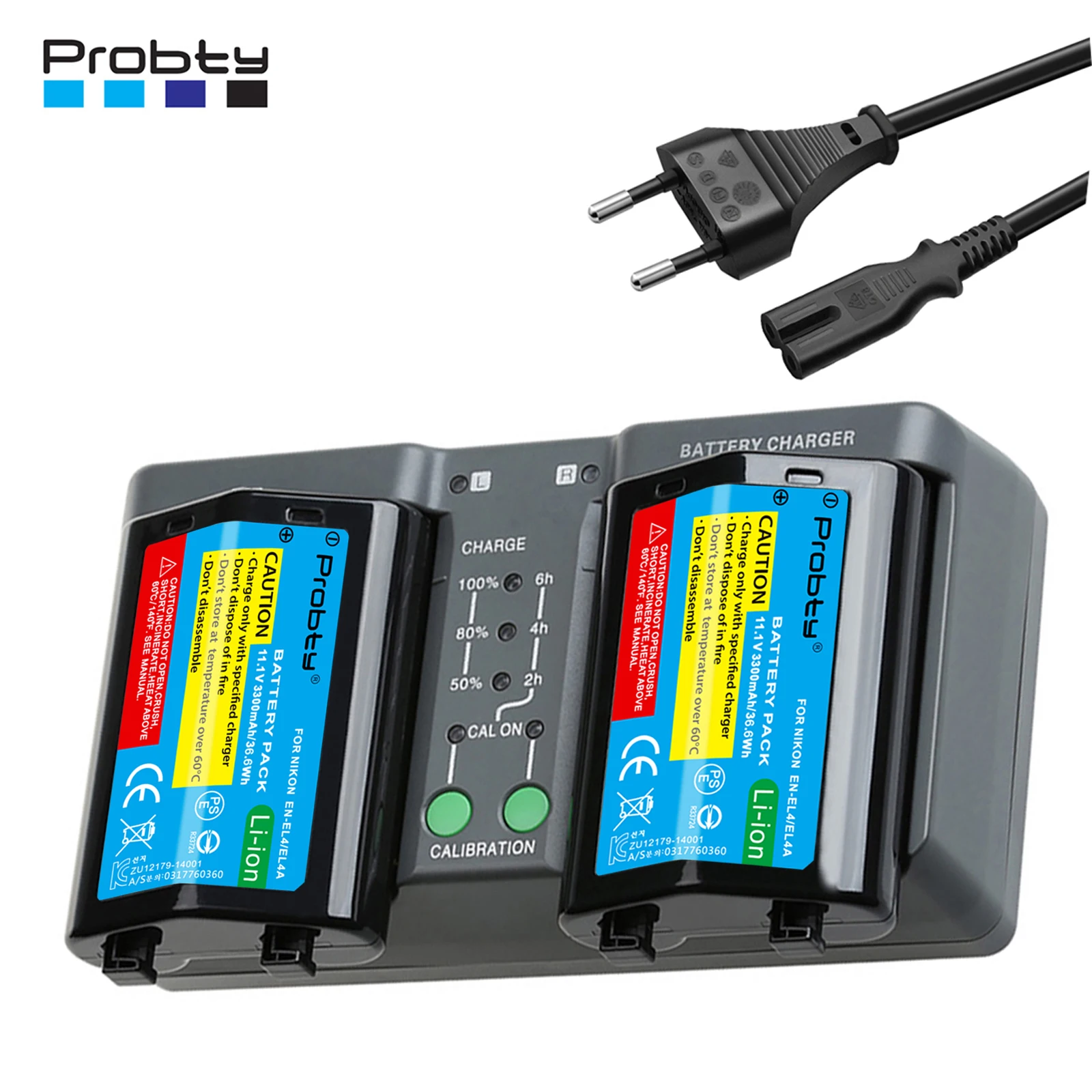 PROBTY EN-EL4 EN-EL4A EN-EL4a en-el4 Rechargeable Battery for Nikon D3S D2H D2Hs D3 D2Xs D2X D300 F6 D2Z D3X F6 Grip