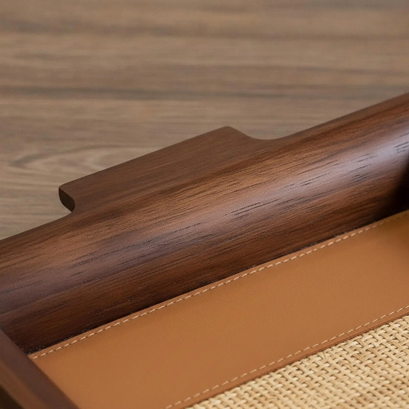 Decorative Wooden Tray for Table Centerpiece with Cutout Handles Rustic Serving Platter for Tea Snacks Home Organizer
