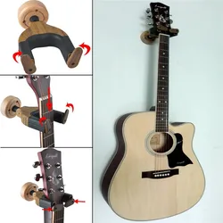 Wooden Guitar Hanger Hook Wall Mount Non-slip Holder Stand For Guitar Ukulele Violin Bass Guitar Instrument Accessories