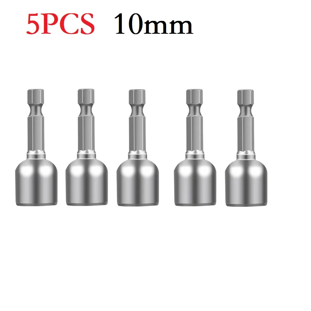 1pcs Magnetic Nut Driver Socket 6-13mm Socket Magnetic Nut Screwdriver 1/4" Hex Shank Electric Drill Bit Hand Tool Accessories