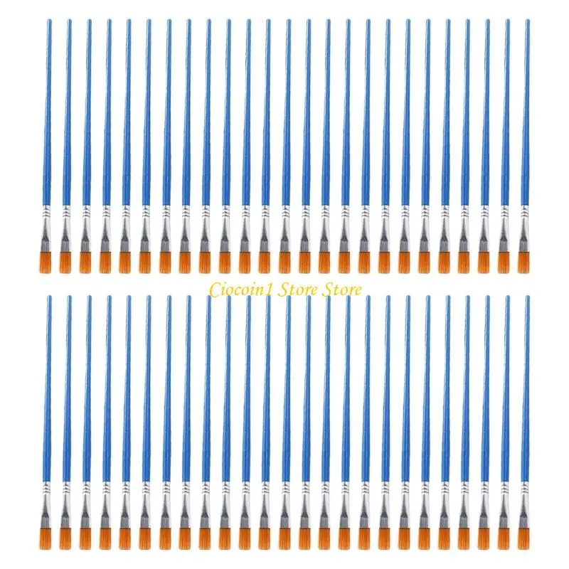 

A3PC 50 Pcs Painting Brushes With Comfortable Grip Pointed Round Flat Paint Brush Drawing Supplies For Artists And Students