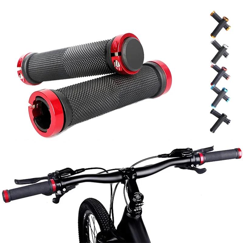 

Grips Rubber MTB BMX Handlebar Cuffs Lock on Anti-Slip Mountain Bike Handles Grip Cycling Cover Accessories
