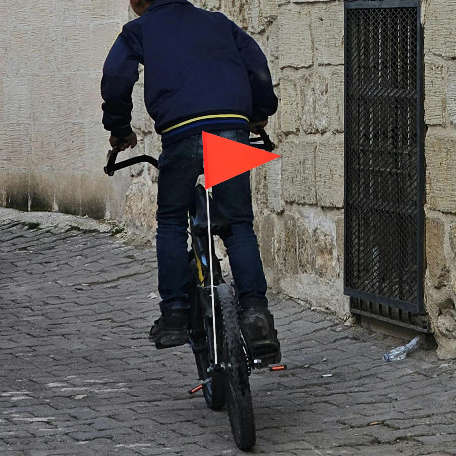 6pcs Bike Safety Triangular Flag High Visibility Waterproof Pvc Cycling Warning Flags Reusable Bicycle Safety Flag For Road