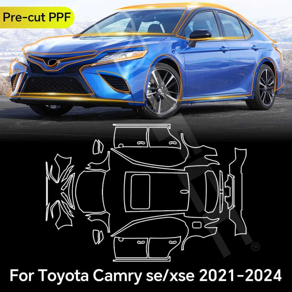 

For Toyota Camry SE XSE 2021-2024 TPU Paint Protection Film Clear Bra Car Body Anti-Scratch Pre-cut PPF Resistant Invisible Kit