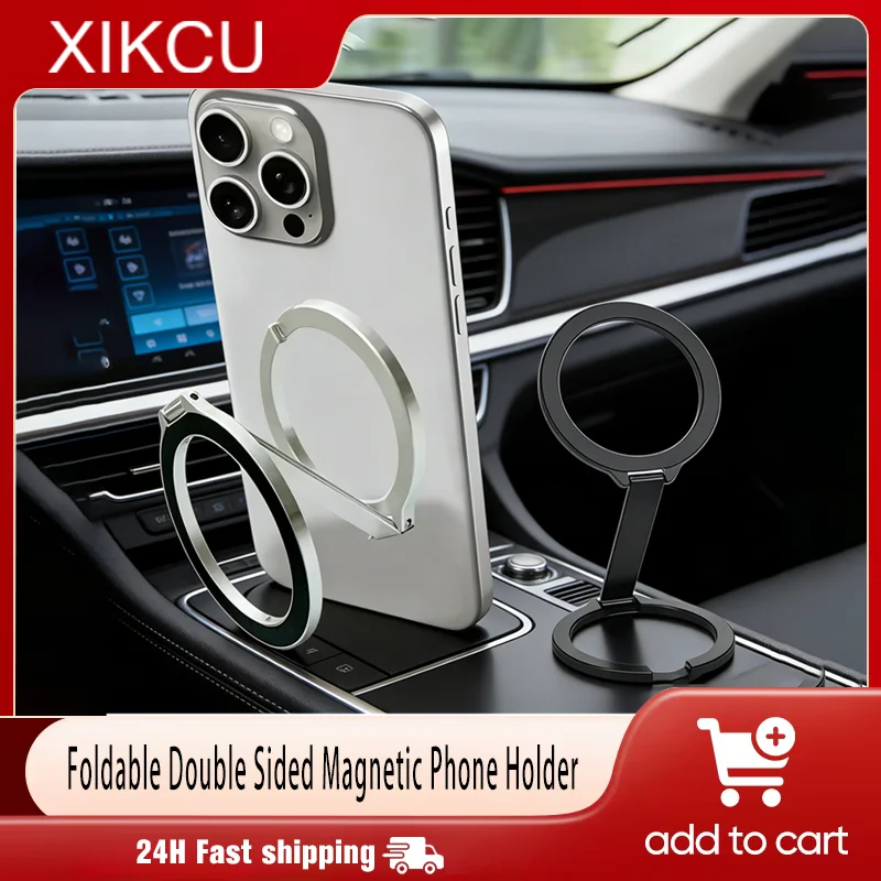 

Universal Folding Double Sided Magnetic Phone Holder for Magsafe Gym Treadmill Car Foldable Smartphone Phone Stand