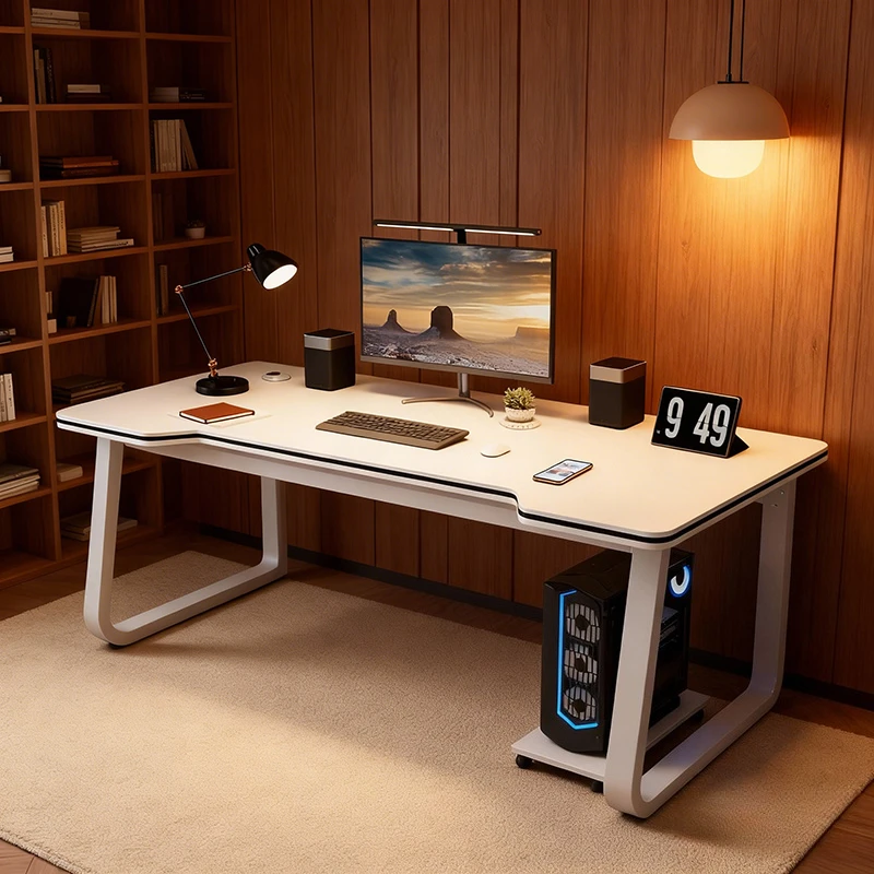 

Large Executive Wide Computer Desk - Simple Study Writing Workstation for Home Office Business Furniture