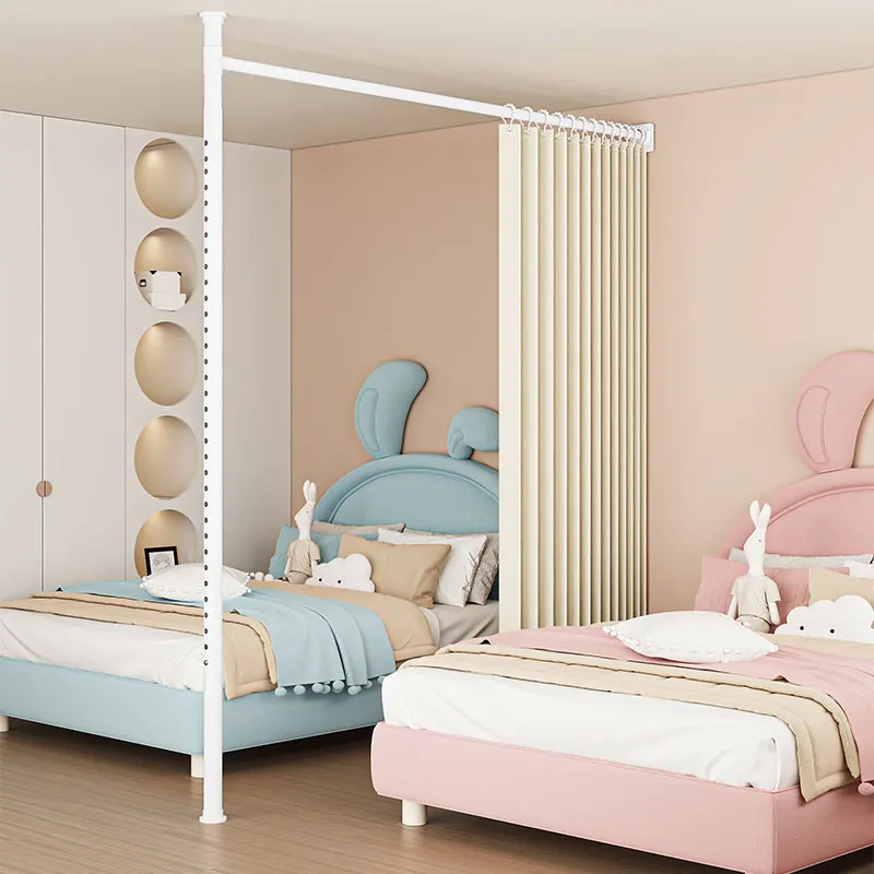 Fits Narrow Wide Spaces Foldable Partition Curtain Adapts Various Layouts Thick Fabric Privacy Protection Hooks