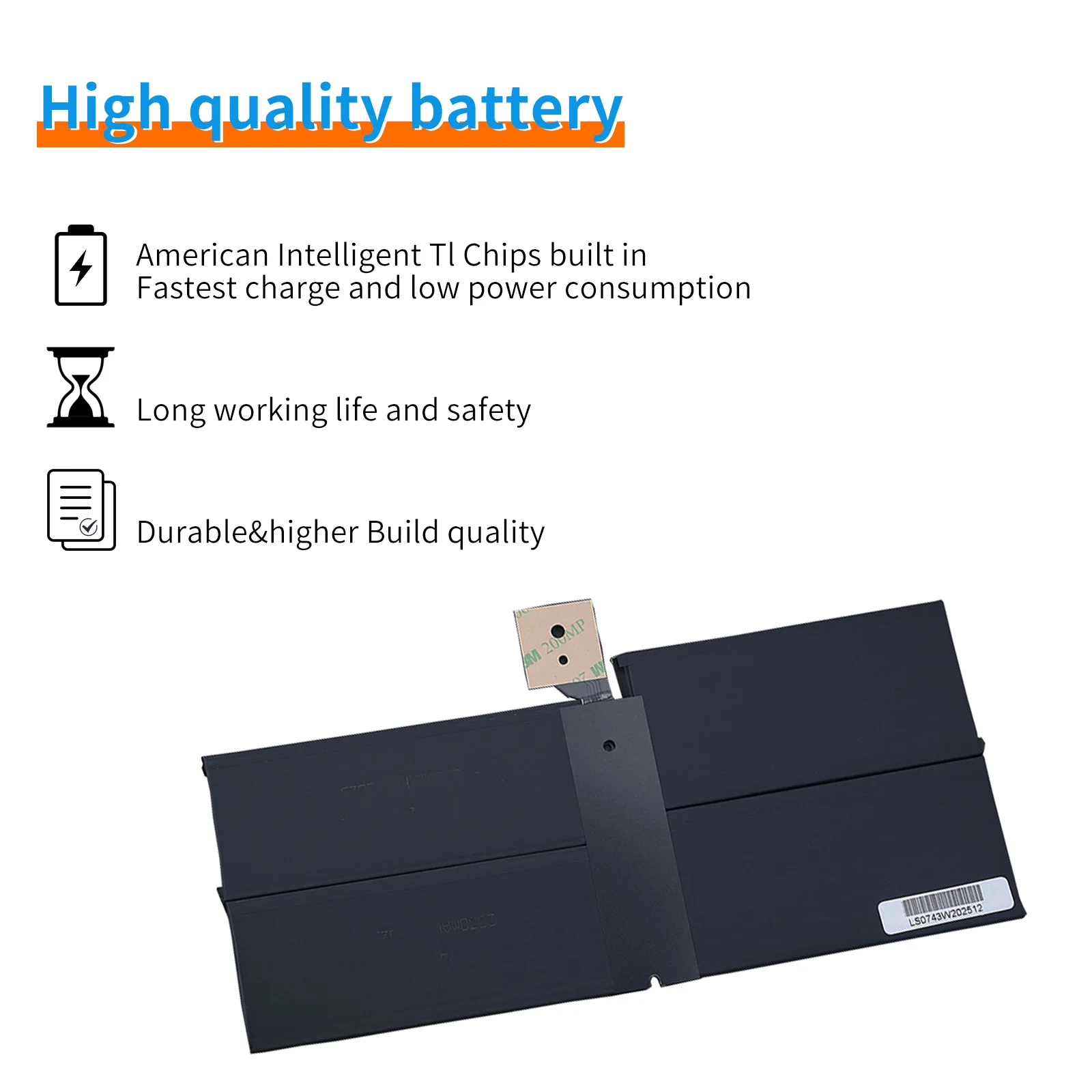 LINEFIND DYNM02 Bateria do laptopa Microsoft Surface Pro 5 1796, Pro 6 1807 1809 12.3'' Series Tablet 7.57V 5940mAh — zdjęcie produktu 3