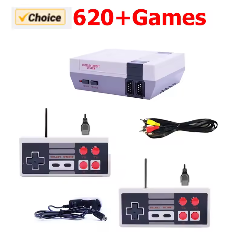 Retro Game Console Classic Mini Video Game System Built-in 620 AV Games 8-Bit FC Nes TV Console for Adults and Kids Gift