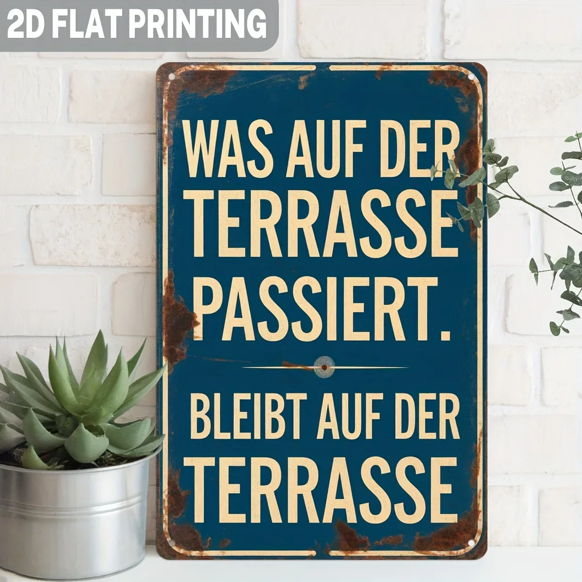 Fun German Patio Sign Vintage Rustic Wooden Wall Decor 