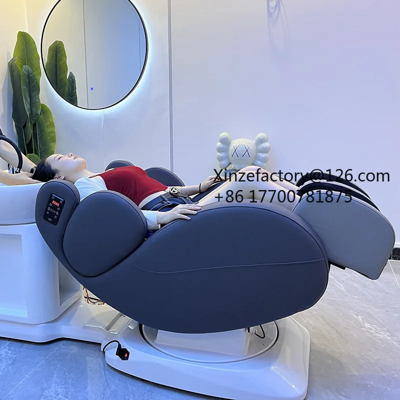 Factory Direct 2026 Top Rated Smart Electric Massage Hair Chair Multifunctional Rotating Shampoo Bed Beauty Shop Hair Salon