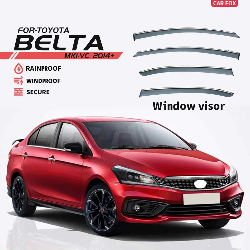 

For Toyota Belta 2014+ Car Window Visor Awning Shelters Windshield Side Window Rain Sun Shade Auto Accessories