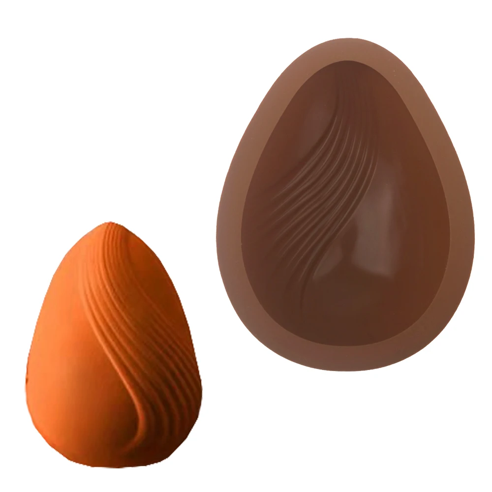 Ostern handgemachte Ei Form einzelne Band Textur Design Osterei Backen Werkzeug Silikon Kuchen Form Schokolade Form Küche Backformen