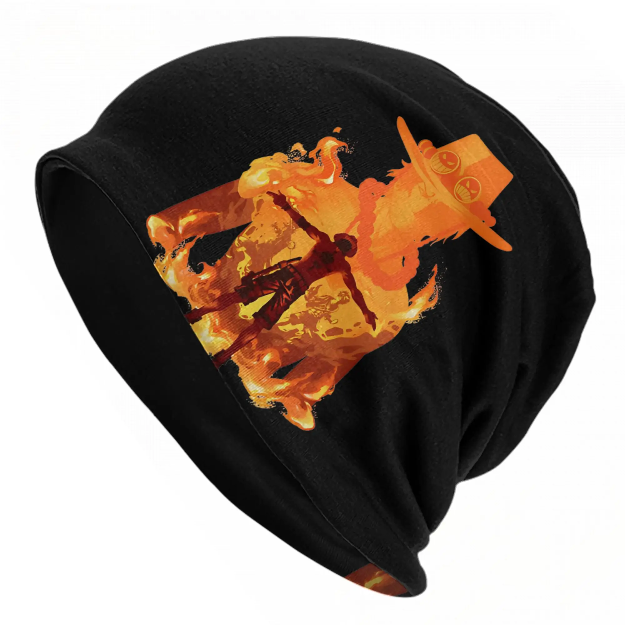 Fire Fist Ace Monkey D Luffy Skullies Beanies Hat One Piece Anime  Summer Men Women Street Caps Warm Thermal Elastic Bonnet Hat