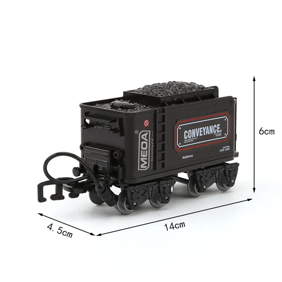 MEOA Classical Battery Operate Electric Railway Train Steam Locomotive Set Alloy Train Toys with Light&Sound Kids Gifts