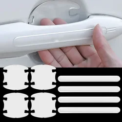 4/8pcs Transparent Car Sticker Protector Cars Doors Scratch Door Handle Sticker Rearview Mirror Protection Strip Auto Accessory
