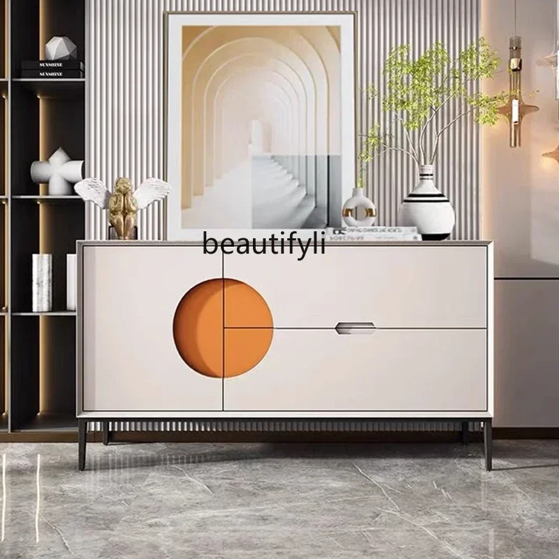 

A07 Home Light Luxury Sideboard Shoe Cabinet Integrated Storage Entrance Living Room Partition Entrance Cabinet