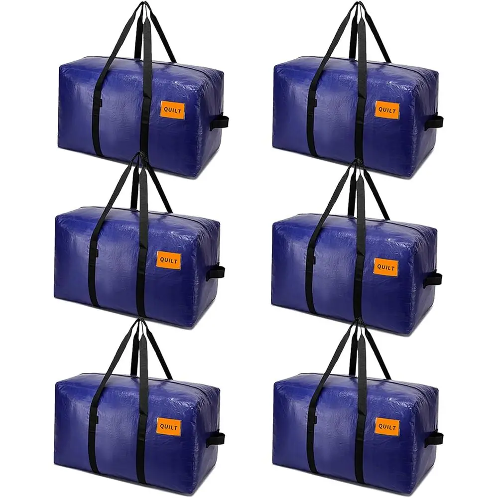 

Набор из 6 прочных сумок для переезда, очень большие сумки-тоуты для хранения с молниями и прочными ручками, упаковочные сумки для переезда, хранения и транспортировки.