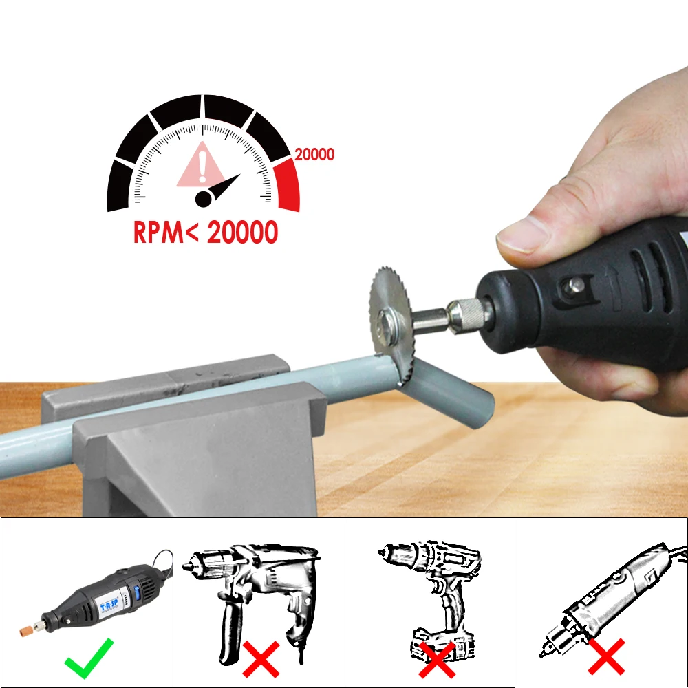 TASP 6-delige mini-cirkelzaagbladenset HSS-doorslijpschijf Rotary Tool-accessoires voor Dremel-compatibel hout kunststof aluminium