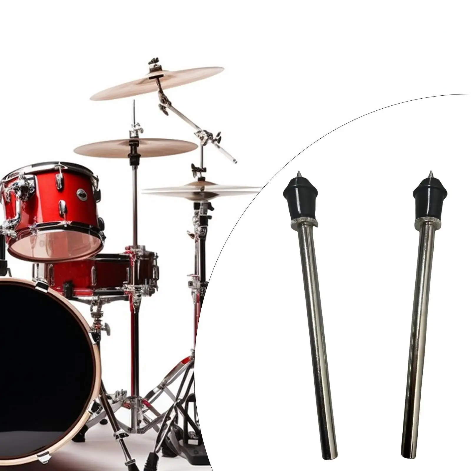 

2x Drum Kit Support Legs Percussion Instrument Parts Straight Legs Sturdy Tom Drum Set Musical Instrument Accessories Drum Legs