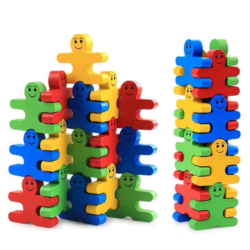 

Montessori Toys Wooden Educational Toys for Children Early Learning Materials Baby Intelligence Balance Villain 16PCS/Set