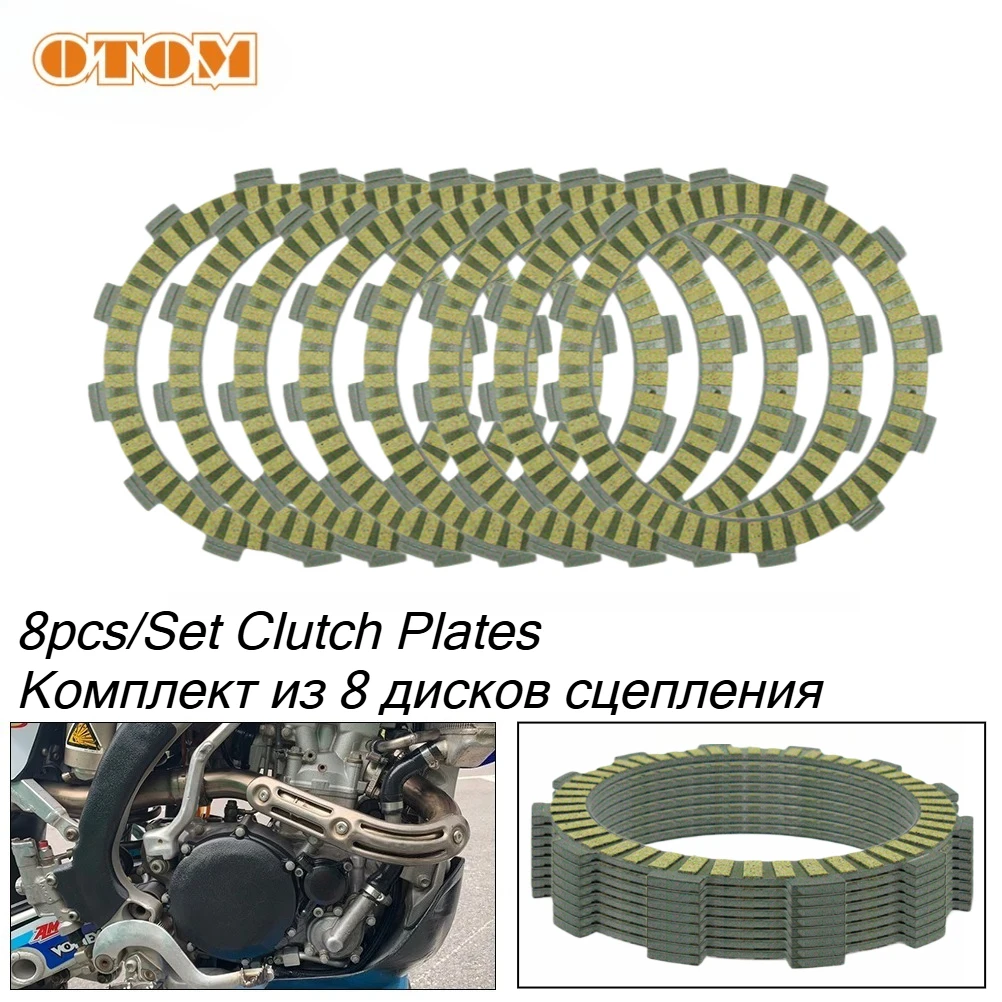 8pcs Motorcycle Accessories 105mm Clutch Friction Plates Disc Kit Fibrous Paper-based For YAMAHA YZ125 1993-2020 Dirt Bike Parts