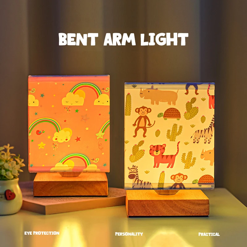 LED Night Light Cute Cartoon Car Rainbow Animal Light Ins Table Light Creative Desk Lamps Desktop Ornament Gift for Kid Children