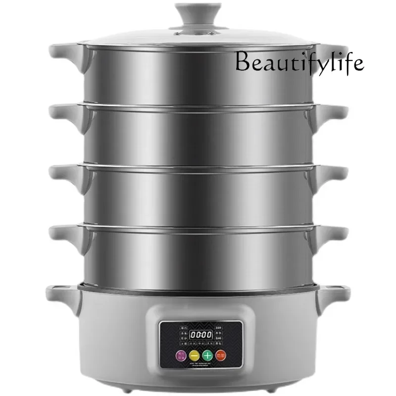 

Multifunctional three-layer large-capacity stainless steel integrated intelligent electric steam pot