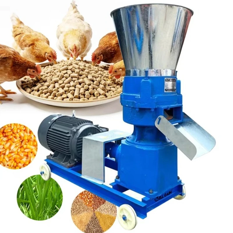 

High-efficiency animal feed pellet machine, electric poultry, chicken, sheep and pig feed pellet machine for small farms